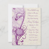 フラワー&バタフライベビーシャワー招待状 招待状 (裏面)