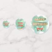 フラワー&バタフライ誕生日テーブル紙吹雪 コンフェッティ (裏面)