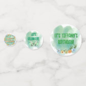 フラワー&バタフライ誕生日付/フォトテーブル紙吹雪 コンフェッティ (正面)