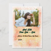 フラワー&バタフライ誕生日招待状 招待状 (裏面)