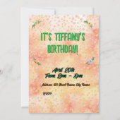 フラワー&バタフライ誕生日招待状 招待状 (裏面)