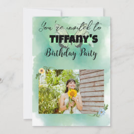 フラワー&バタフライ誕生日招待状 招待状