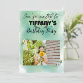 フラワー&バタフライ誕生日招待状 招待状 (スタンド正面)