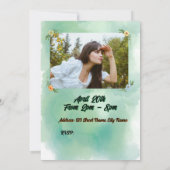 フラワー&バタフライ誕生日招待状 招待状 (裏面)