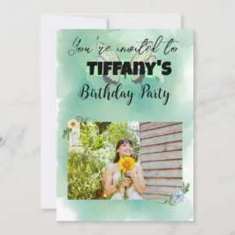 フラワー&バタフライ誕生日招待状 招待状