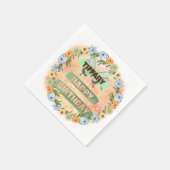 フラワー&バタフライ誕生日 スタンダードカクテルナプキン (角)