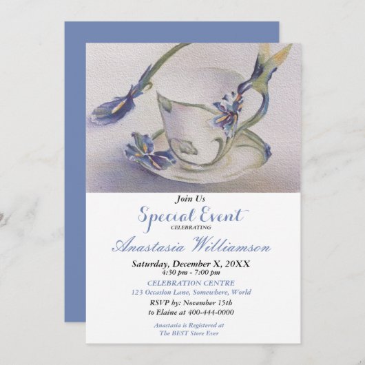 フラワー&バードパーティーイベント招待状 招待状 (正面/裏面)