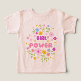 フラワー・パワー "ガール・パワー" 子供用Tシャツ