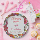 フラワー パーティー プレート 40歳の誕生日 (パーティー)