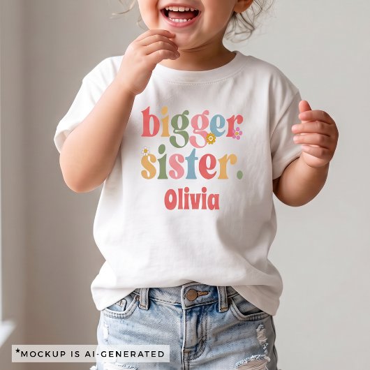 フラワー ビッグシスター 妊娠発表 トドラーTシャツ