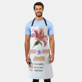 フラワー ピンクのモムおさバーサイン印刷可能  エプロン (着用した状態)