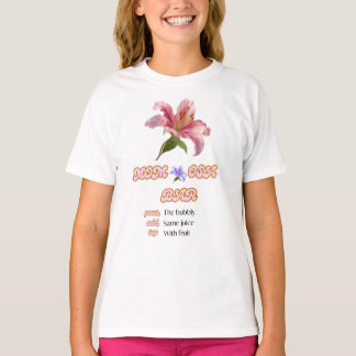 フラワー ピンクのモムおさバーサイン印刷可能 Tシャツ
