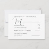 フラワー ピンク ローズ 水彩 結婚式 RSVP (裏面)