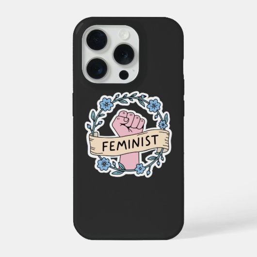 フラワー フェミニスト iPhone 15 Pro カバー (裏面)