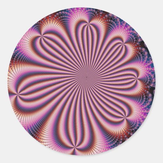 フラワー – フラクタルステッカー ラウンドシール (正面)