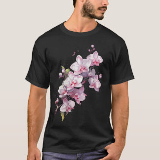 フラワー・フラワーモチーフの美しい蘭 Tシャツ