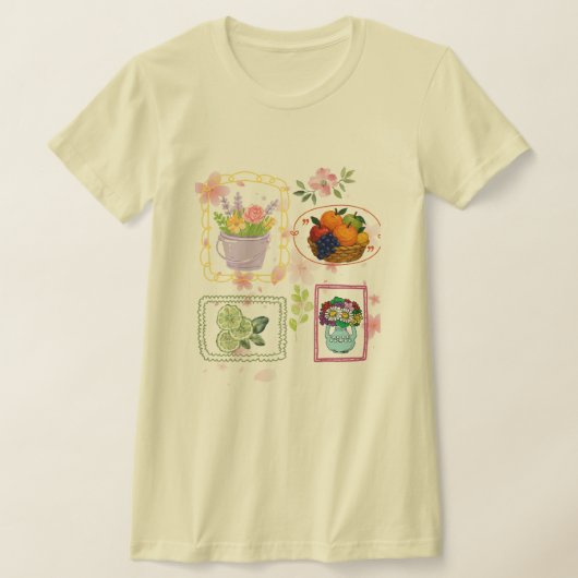 フラワー フルーツ イラスト Tシャツ |  (レイダウン)