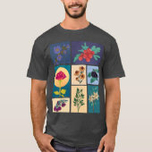 フラワー&フルーツ ヴィンテージ切手 Tシャツ (正面)