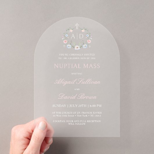 フラワー フレーム 結婚式 ミサ 教会 ウェディング アクリル招待状 (インサイチュ (ポータブル))