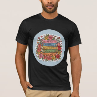 フラワー・ブックワームTシャツ | かわいい読書とバラの房 Tシャツ