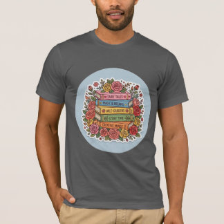 フラワー・ブックワームTシャツ | かわいい読書とバラの房 Tシャツ