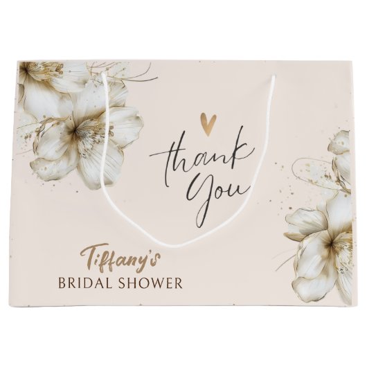 フラワー ブライダルシャワー サンクスバッグ ラージペーパーバッグ (正面)
