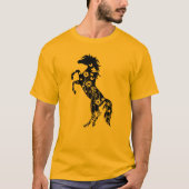 フラワー ブラック アラビアンホース Tシャツ (正面)