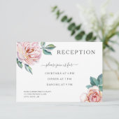 フラワー ブルッシュ ピンクの芍薬の結婚式披露宴 エンクロージャーカード (スタンド正面)