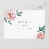 フラワー ブルッシュ ピンクの芍薬の結婚式披露宴 エンクロージャーカード (裏面)