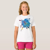 フラワー・ホイールの手作りアート作品 Tシャツ (正面フル)