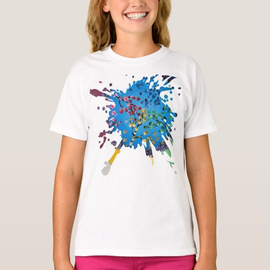 フラワー・ホイールの手作りアート作品 Tシャツ (正面)