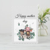フラワー ホリデー カード "お花のコーヒー: 母の日" (スタンド正面)