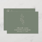 フラワー ボーホー サージ ベージュ インディーズ ウェディング お礼 招待状 (正面/裏面)