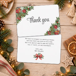 フラワー・ポインセチア クリスマス サンクスカード ノートカード