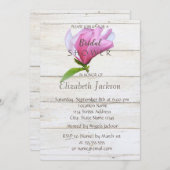 フラワー、マグノリア木のテクスチャブライダルシャワー 招待状 (正面/裏面)