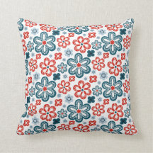 フラワー・モ赤と白ティフお洒落ス・ブルー