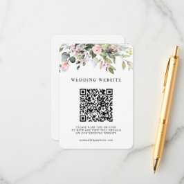 フラワー ユーカリ グリーン QRコード RSVP ウェディング エンクロージャーカード