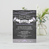 フラワー＆ライト 黒板 ポストウェディング招待状 招待状 (スタンド正面)