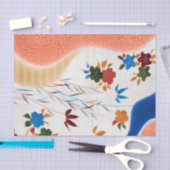 フラワー&ランニングデザインの水日本の 薄葉紙 (クラフト)