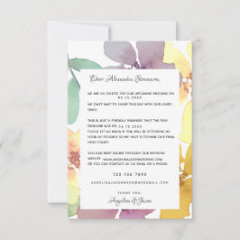 フラワー リマインダー ウェディング インビテーション RSVP カード