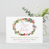 フラワー リース セーブ・ザ・デート カード (スタンド正面)