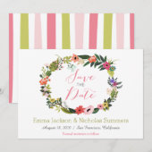 フラワー リース セーブ・ザ・デート カード (正面/裏面)