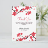 フラワー レッド 桜 誕生日 サンキューカード (スタンド正面)