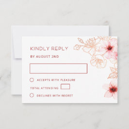 フラワー ローズゴールド 結婚式 RSVP