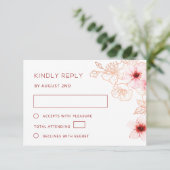 フラワー ローズゴールド 結婚式 RSVP (スタンド正面)