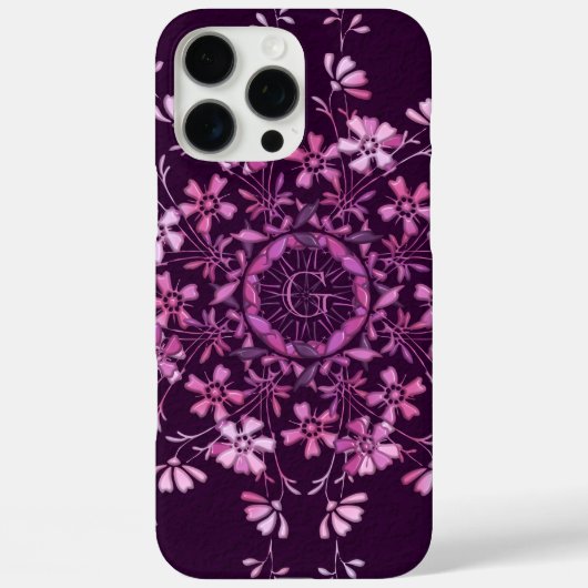 フラワー ヴィンテージ エレメント モノグラム iPhoneケース Case-Mate iPhoneケース (裏面)