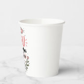 フラワー 名前入り コーヒーマグ | 水彩画 花 紙コップ (左)