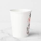 フラワー 名前入り コーヒーマグ | 水彩画 花 紙コップ (右)