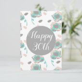 フラワー 誕生日おめでとう 30歳 50歳 60歳 カード (スタンド正面)