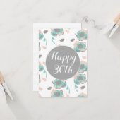フラワー 誕生日おめでとう 30歳 50歳 60歳 カード (正面/裏面インサイチュ)